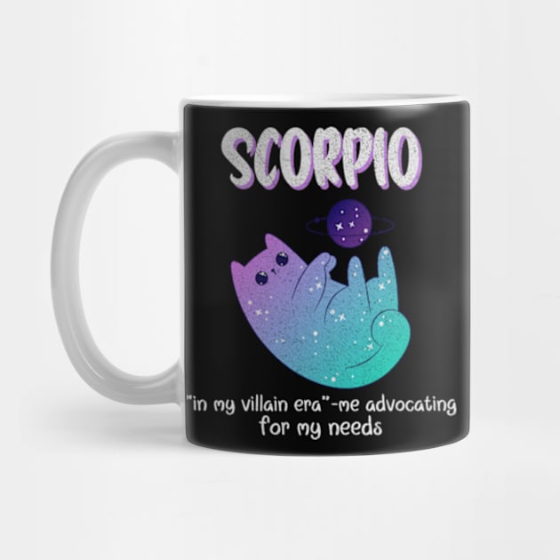 Scorpio Cat In My Villain Era Zodiac Sign Astrology Birthday by Lavender Celeste